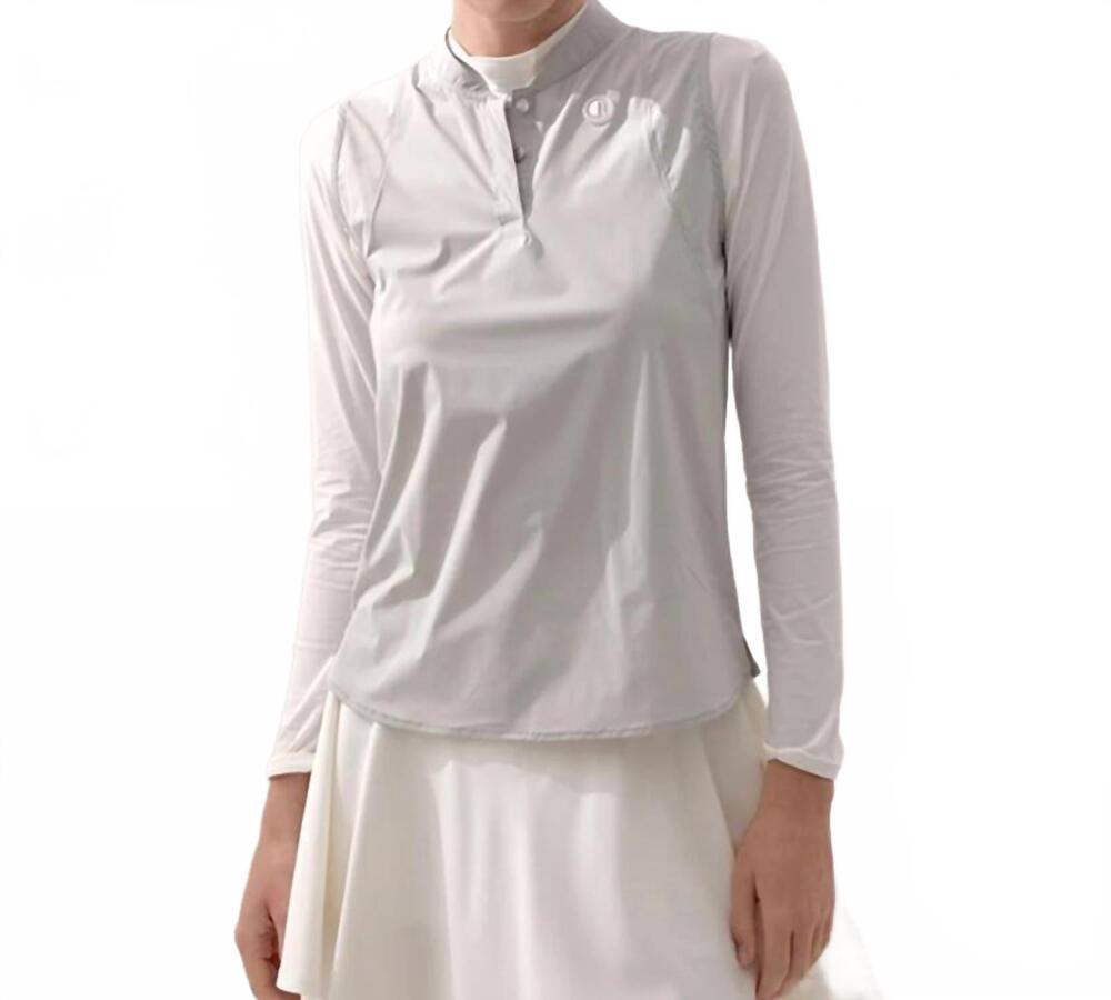 NEW ANEL golf coolness mesh polar top in white